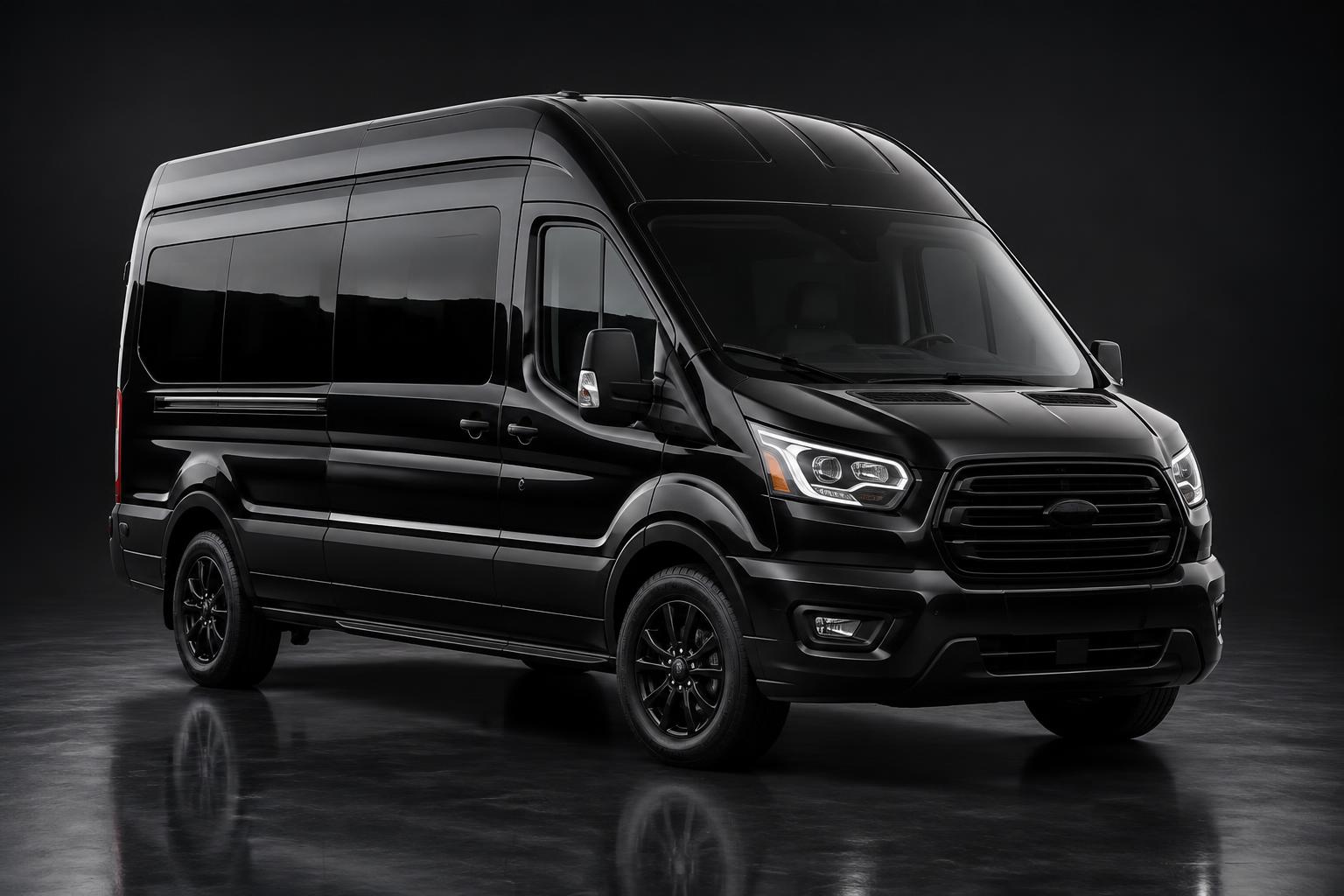 Midnight black Ford Transit Impression Series (Sleek Black)
